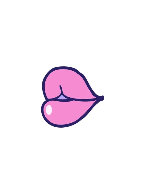 Splitting effect animation of cartoon doodle red lips Stock Footage 324203662