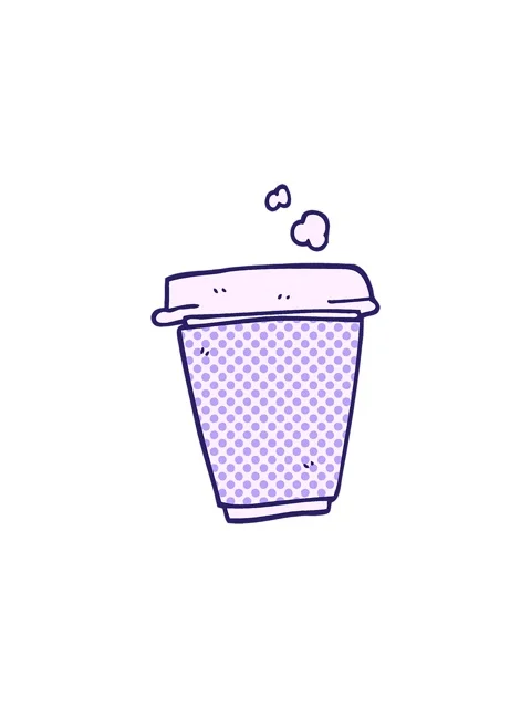 Splitting effect animation of cartoon doodle coffee cup Stock Footage 324226736
