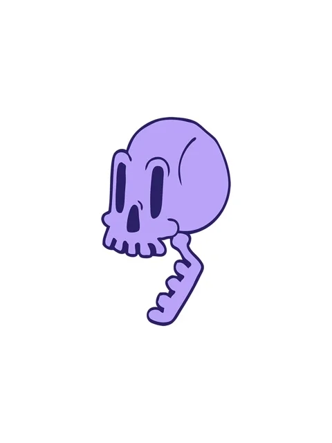 Splitting effect animation of cartoon doodle green skull Stock Footage 324272486