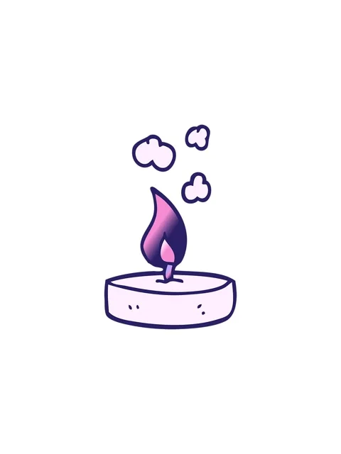 Splitting effect animation of cartoon doodle small candle Stock Footage 324280840