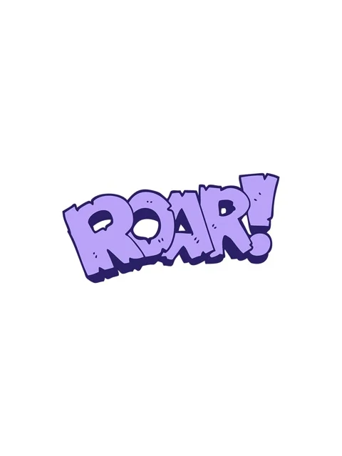 Splitting effect animation of cartoon doodle roar sign Stock Footage 324297005