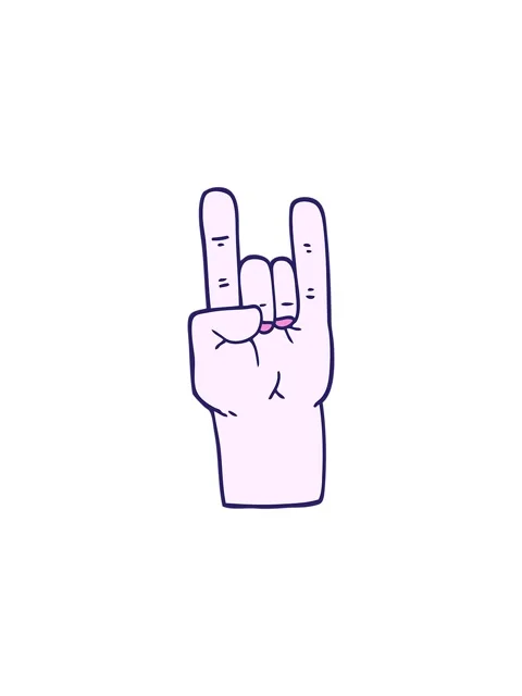 Splitting effect animation of cartoon doodle rock music hand Video stock 324300670