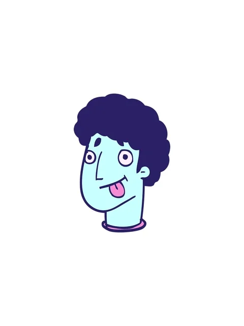 Splitting effect animation of cartoon doodle funny male face Stock Footage 324333848