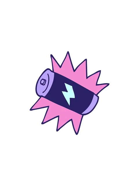 Splitting effect animation of cartoon doodle battery Stock Footage 324337001