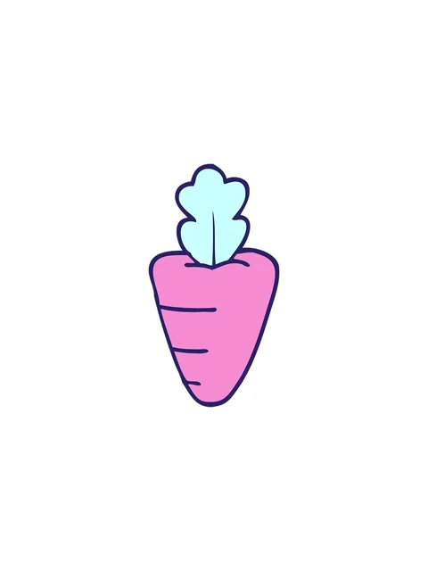 Splitting effect animation of cartoon doodle healthy carrot Stock Footage 324368500
