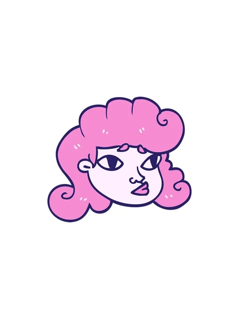 Splitting effect animation of cartoon doodle blond girls face Stock Footage 324373010