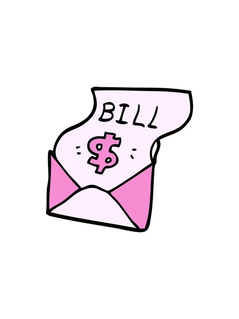 Splitting effect animation of cartoon doodle bill in envelope Stock Footage 324380601