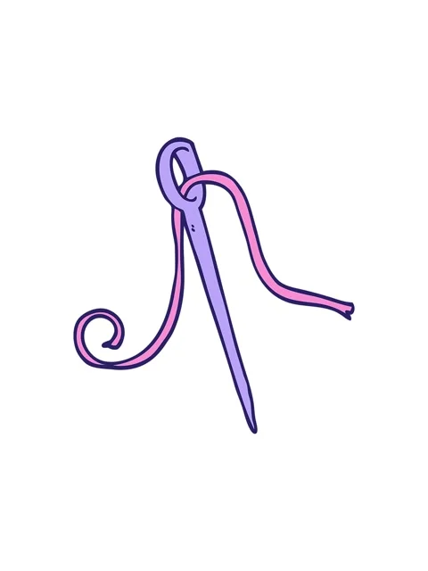 Splitting effect animation of cartoon doodle needle and thread Video stock 324390420