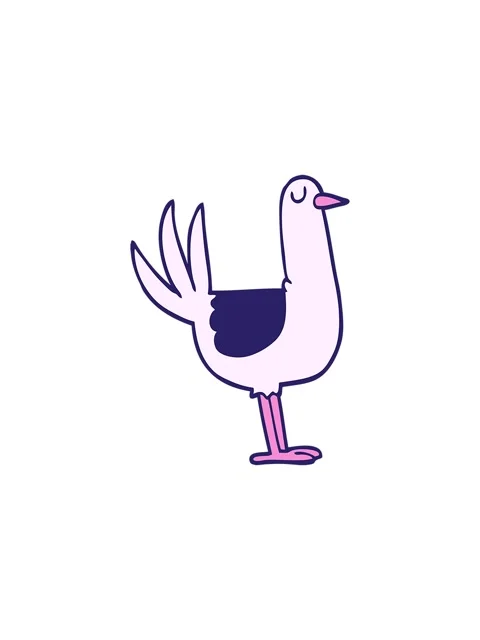 Splitting effect animation of cartoon doodle tall bird Stock Footage 324409779