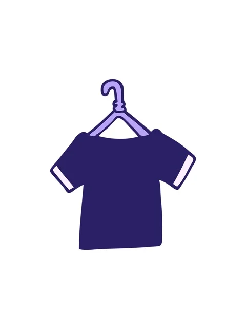 Splitting effect animation of cartoon doodle t shirt on hanger Stock Footage 324410842