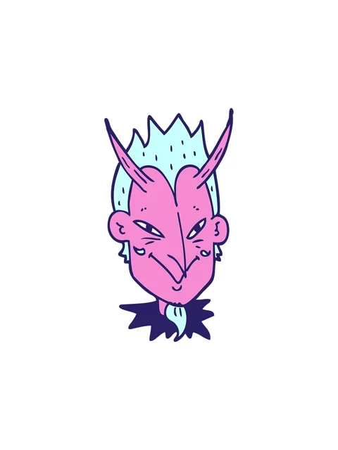 Splitting effect animation of cartoon doodle devil face Stock Footage 324412720