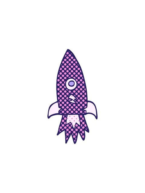 Splitting effect animation of cartoon doodle space rocket Stock Footage 324448952