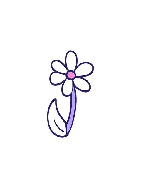 Splitting effect animation of cartoon doodle single flower Stock Footage 324471084