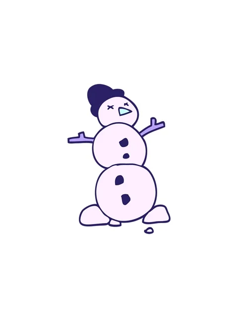 Splitting effect animation of cartoon doodle traditional snowman Stock Footage 324475067