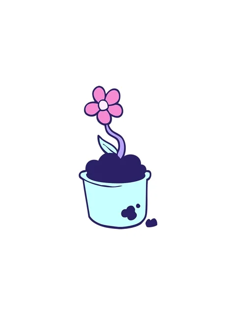 Splitting effect animation of cartoon doodle flower pot Stock Footage 324492586