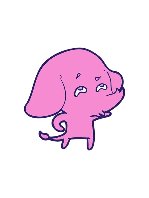 Splitting effect animation of cartoon of an elephant remembering Stock Footage 324195835