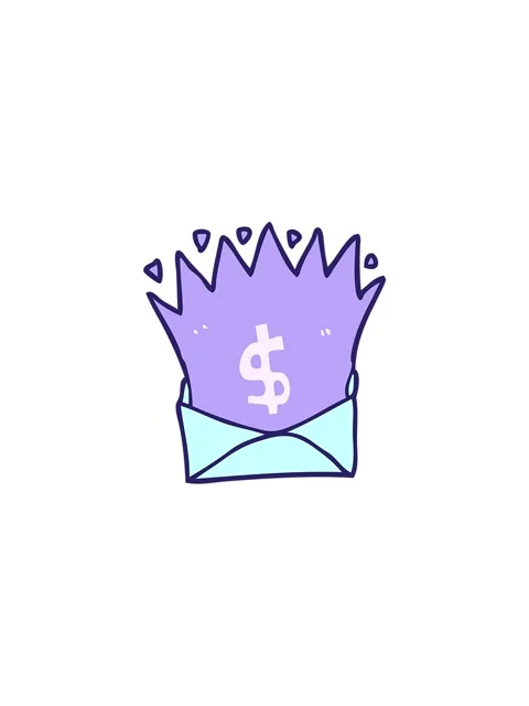 Splitting effect animation of cartoon envelope with money sign Stock Footage 324435425
