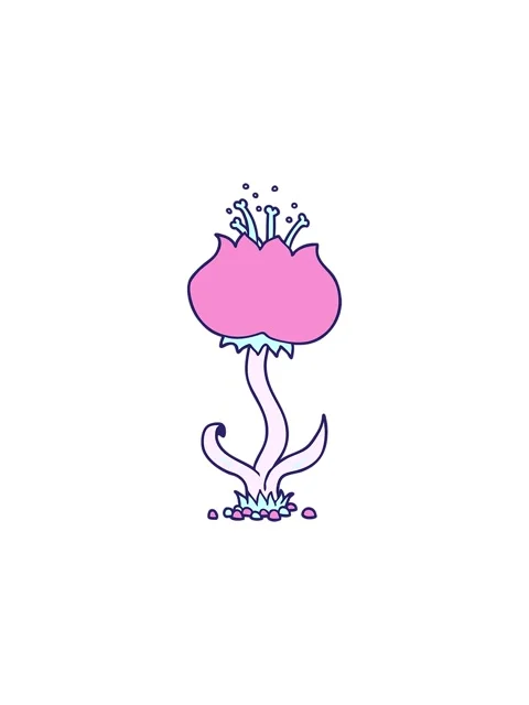 Splitting effect animation of cartoon exotic flower Stock Footage 324063969