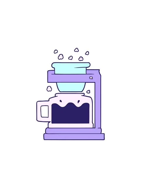 Splitting effect animation of cartoon filter coffee machine Stock Footage 324148816