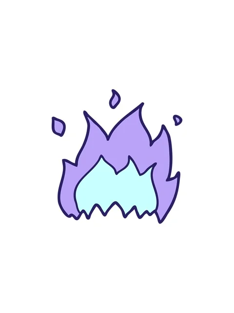 Splitting effect animation of a cartoon fire Stock Footage 323601845