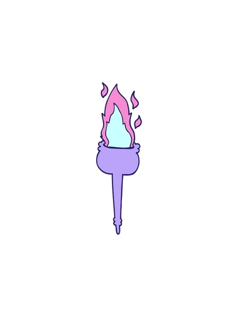 Splitting effect animation of cartoon flaming chalice Stock Footage 324270751