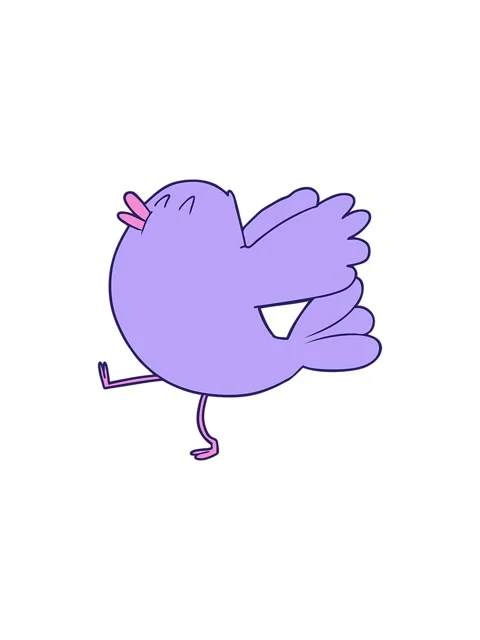 Splitting effect animation of cartoon flapping bird Stock Footage 324196785