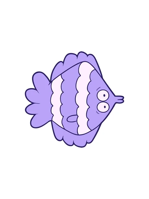 Splitting effect animation of cartoon flat fish Stock Footage 324370158