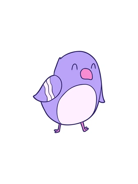 Splitting effect animation of cartoon of a fun bright bird Stock Footage 324181874