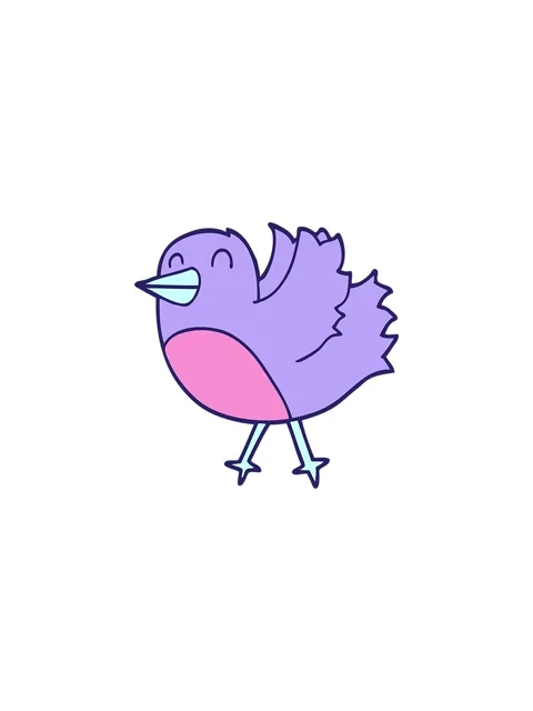 Splitting effect animation of cartoon fun bright bird Stock Footage 324291751