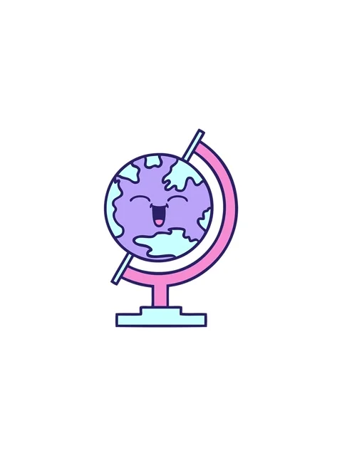 Splitting effect animation of cartoon of a globe of the world Stock Footage 324234312