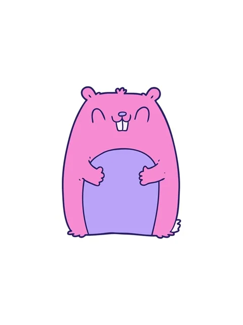 Splitting effect animation of cartoon happy gopher Stock Footage 324089616