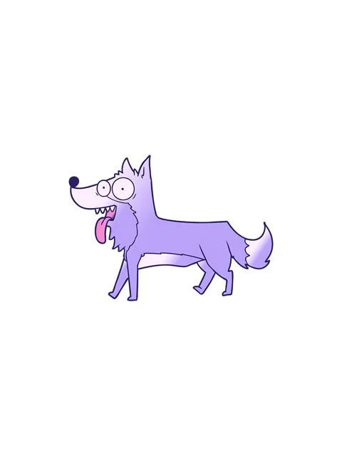 Splitting effect animation of a cartoon happy dog Stock Footage 324174433