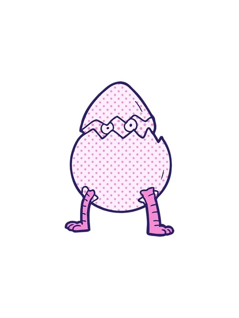 Splitting effect animation of cartoon hatching egg Stock Footage 324435732