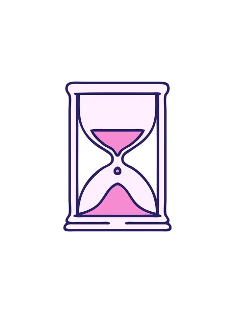 Splitting effect animation of cartoon of an hourglass running sand Stock Footage 324197359