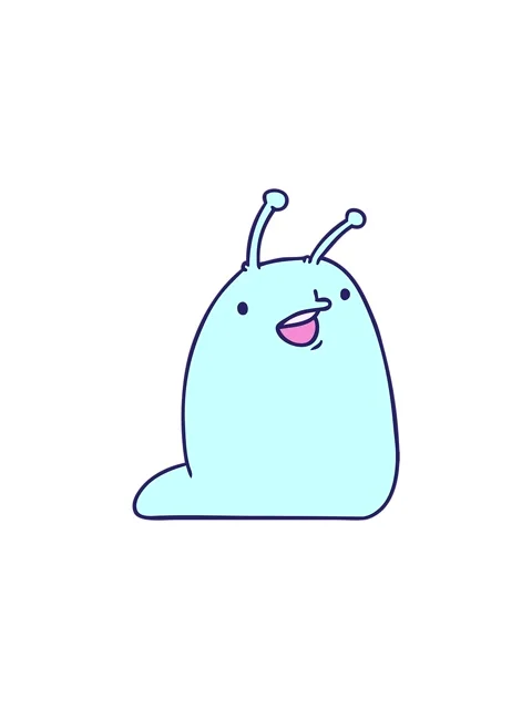 Splitting effect animation of cartoon illustration of a cute kawaii slug Stock Footage 324471237