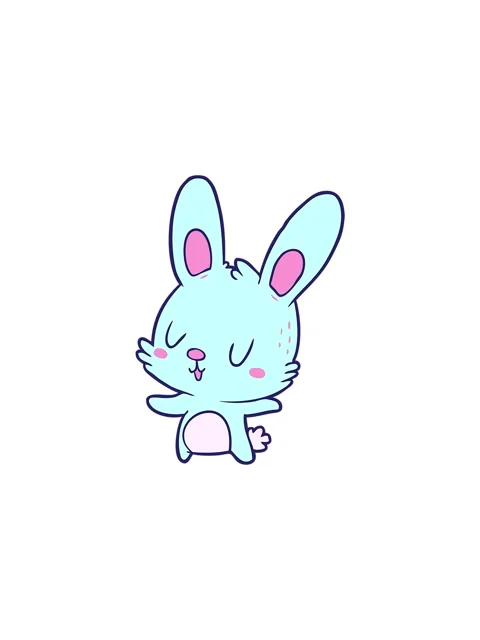 Splitting effect animation of cartoon image of a rabbit Stock Footage 324228699