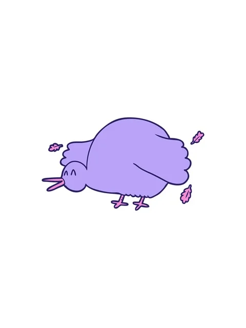 Splitting effect animation of cartoon kiwi bird flapping wings Stock Footage 324146951