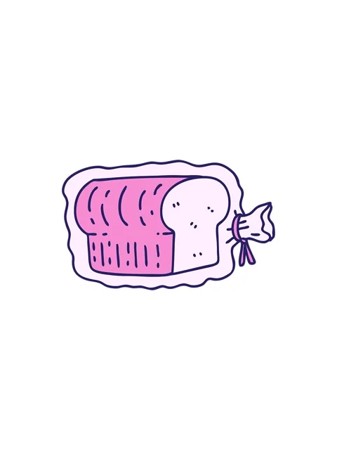Splitting effect animation of cartoon loaf of bread in plastic bag Stock Footage 324274774