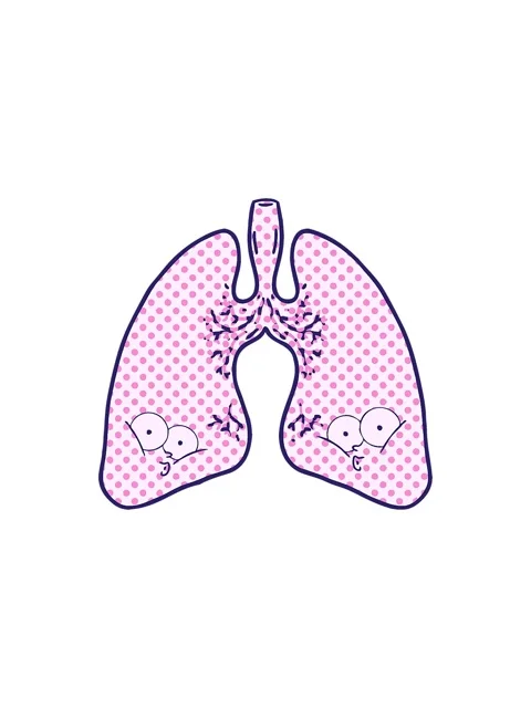 Splitting effect animation of cartoon lungs Stock Footage 324183122