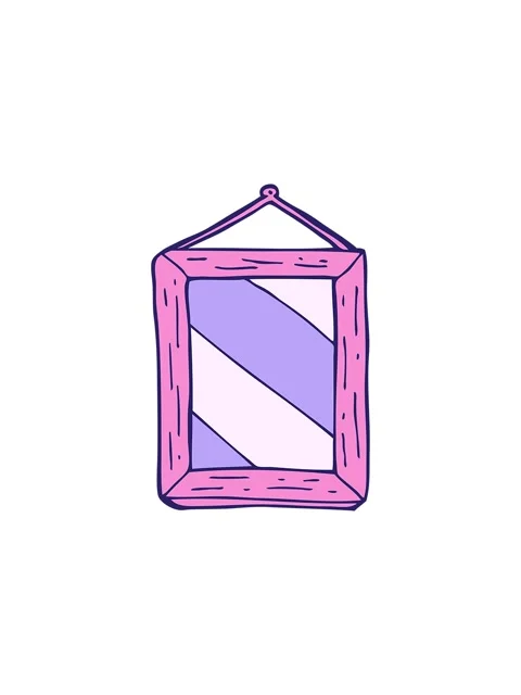 Splitting effect animation of cartoon mirror Stock Footage 324171248