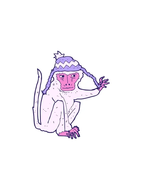 Splitting effect animation of cartoon monkey wearing hat Stock Footage 324328515