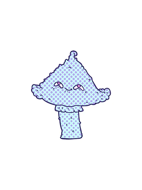 Splitting effect animation of cartoon mushroom with face Stock Footage 324045720