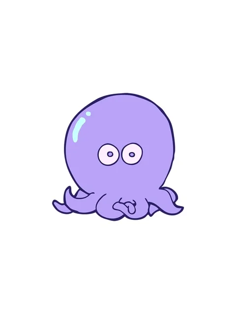 Splitting effect animation of cartoon octopus illustration Stock Footage 324426879