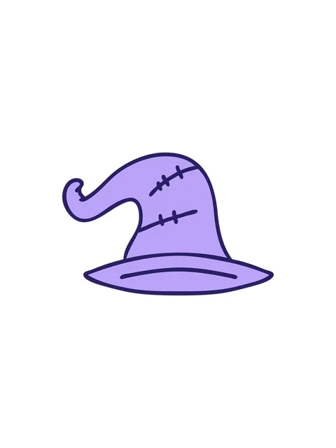 Splitting effect animation of cartoon of an old wizard hat Stock Footage 324414695