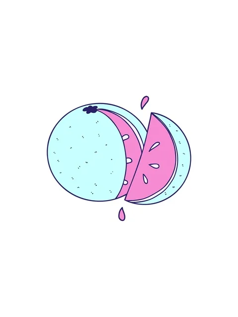 Splitting effect animation of cartoon orange slice Stock Footage 324365844