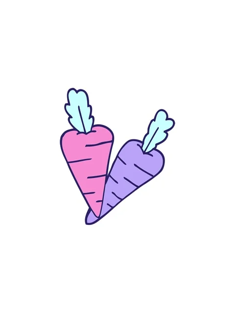 Splitting effect animation of cartoon organic carrots Stock Footage 324432019
