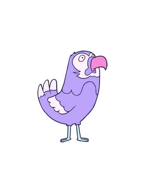 Splitting effect animation of cartoon parrot Stock Footage 324432242