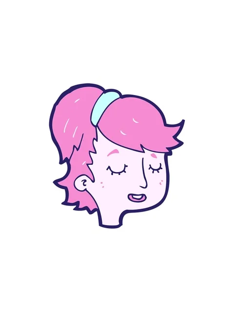 Splitting effect animation of cartoon pretty female face Stock Footage 324242454