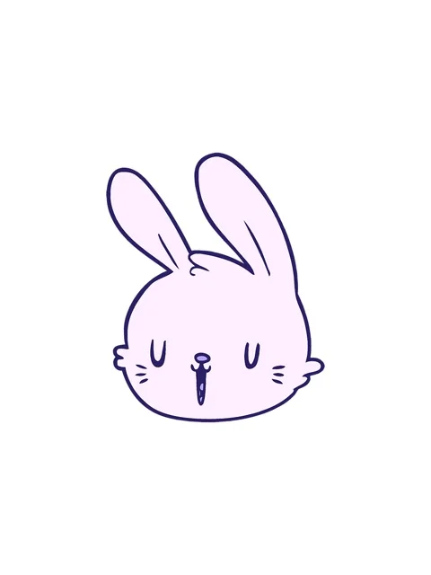 Splitting effect animation of cartoon rabbit face Stock Footage 324142815