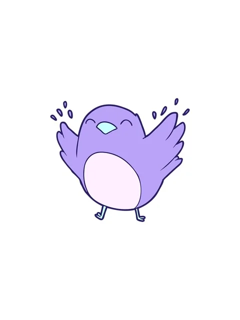 Splitting effect animation of cartoon robin flapping wings Stock Footage 324492598